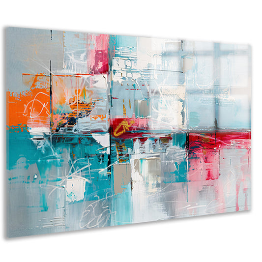 Abstracte kleurrijke moderne kunst op canvas acrylglas