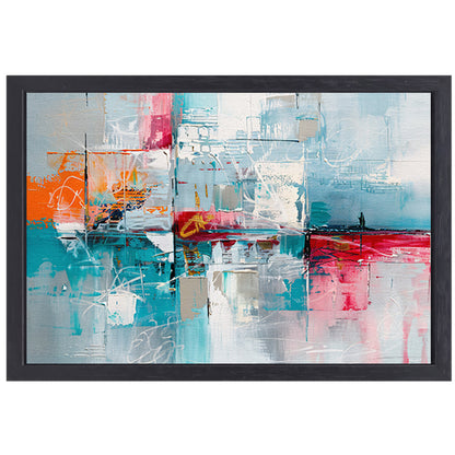 Abstracte kleurrijke moderne kunst op canvas canvas met baklijst