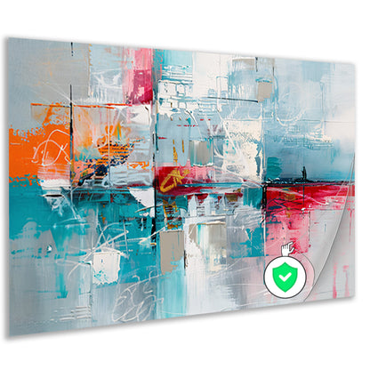 Abstracte kleurrijke moderne kunst op canvas poster