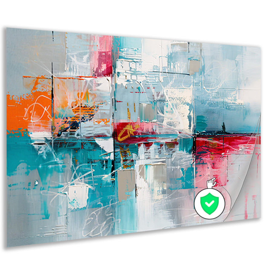 Abstracte kleurrijke moderne kunst op canvas poster