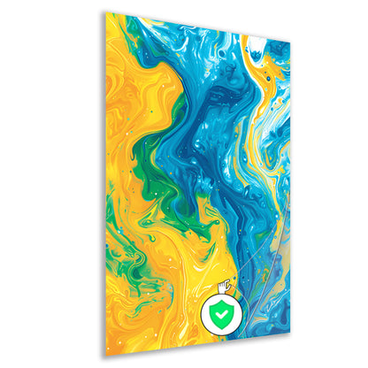 Abstract Kleurenexplosie in Beweging poster