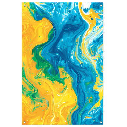 Abstract Kleurenexplosie in Beweging tuinposter