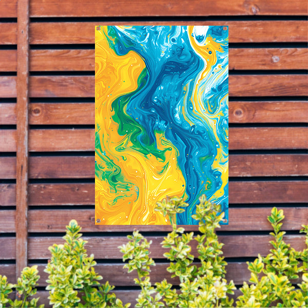 Abstract Kleurenexplosie in Beweging tuinposter