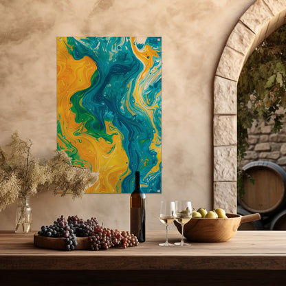 Abstract Kleurenexplosie in Beweging tuinposter