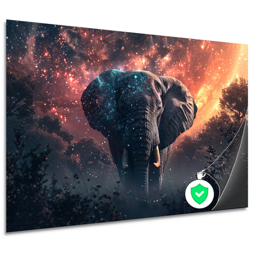 Olifant onder sterrenhemel poster