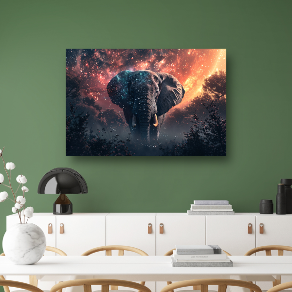 Olifant onder sterrenhemel poster