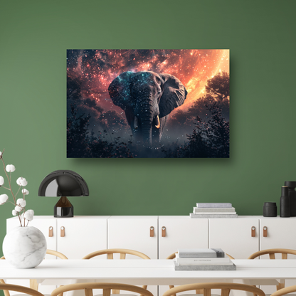 Olifant onder sterrenhemel poster