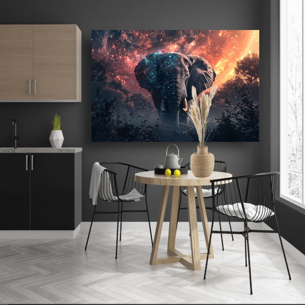 Olifant onder sterrenhemel poster