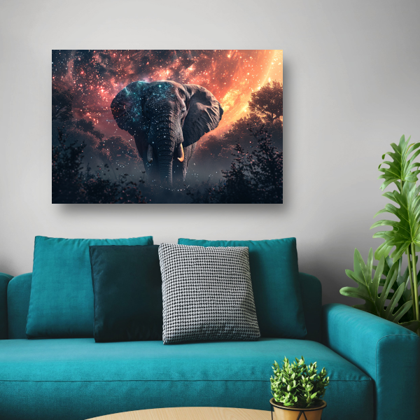 Olifant onder sterrenhemel poster