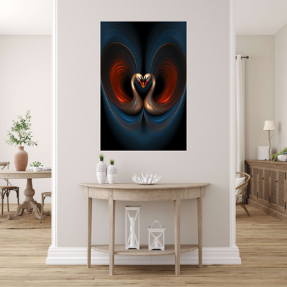 Dans van Zwanen in Kleurrijk Licht canvas met baklijst