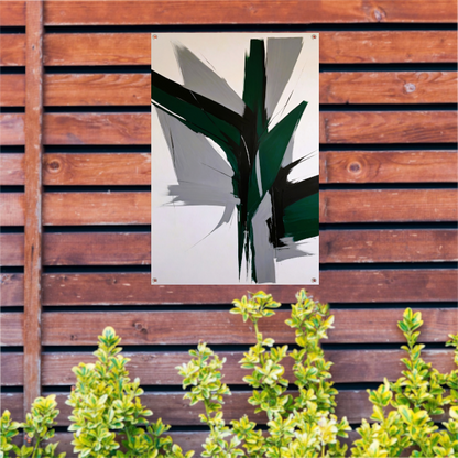 Dynamische Abstractie in Zwart-Wit Tinten tuinposter