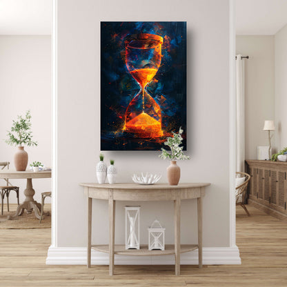 Abstract Zandloper Explosie canvas met baklijst