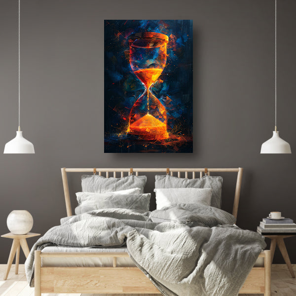 Abstract Zandloper Explosie canvas met baklijst