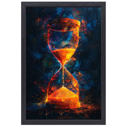 Abstract Zandloper Explosie canvas met baklijst