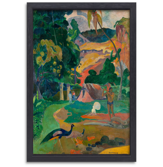 Matamoe (Dood), Landschap met pauwen - Paul Gauguin canvas met baklijst