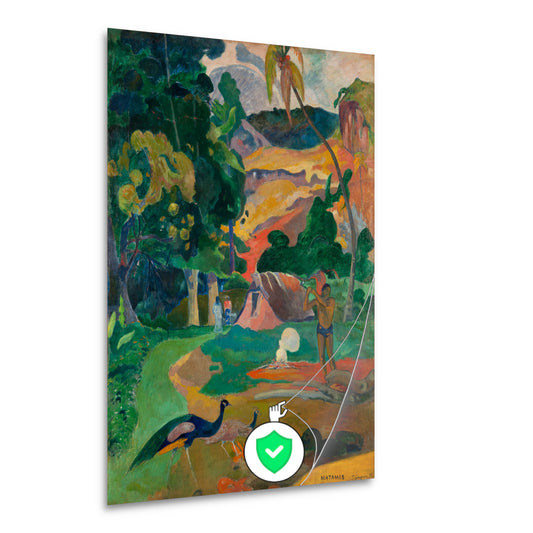 Matamoe (Dood), Landschap met pauwen - Paul Gauguin poster
