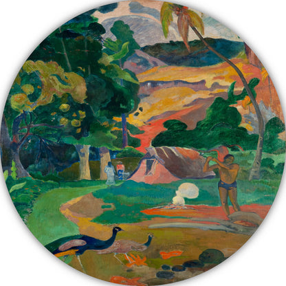 Matamoe (Dood), Landschap met pauwen - Paul Gauguin forex muurcirkel