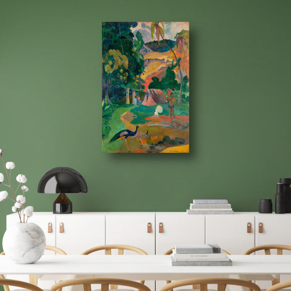 Matamoe (Dood), Landschap met pauwen - Paul Gauguin poster