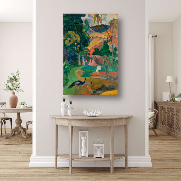 Matamoe (Dood), Landschap met pauwen - Paul Gauguin poster