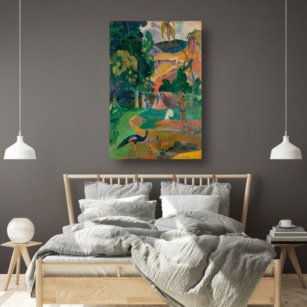 Matamoe (Dood), Landschap met pauwen - Paul Gauguin poster