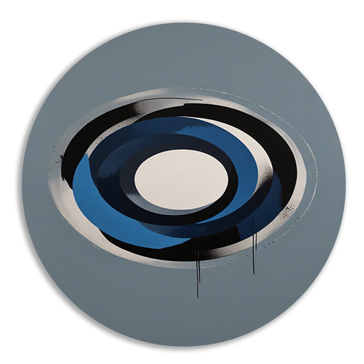 Minimalistische Abstracte Cirkels in Monochrome Tinten aluminium muurcirkel