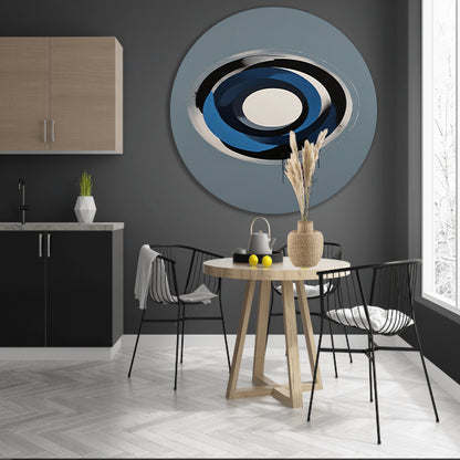 Minimalistische Abstracte Cirkels in Monochrome Tinten aluminium muurcirkel