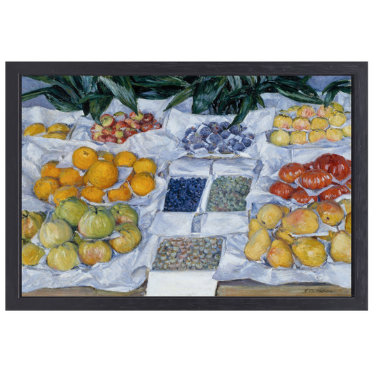 Fruit weergegeven op een standaard - Gustave Caillebotte canvas met baklijst