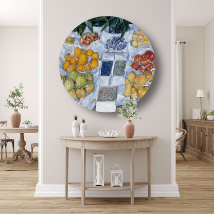 Fruit weergegeven op een standaard - Gustave Caillebotte forex muurcirkel