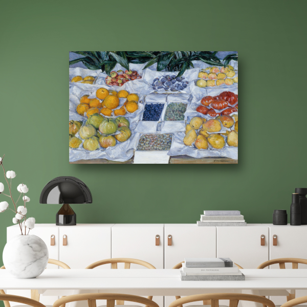 Fruit weergegeven op een standaard - Gustave Caillebotte poster