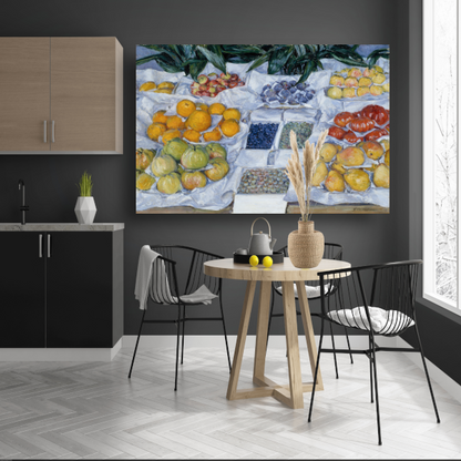 Fruit weergegeven op een standaard - Gustave Caillebotte poster