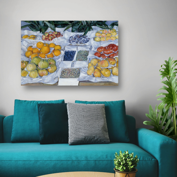 Fruit weergegeven op een standaard - Gustave Caillebotte poster
