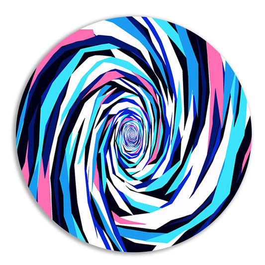 Kleurrijke abstracte draaikolk digitale kunst aluminium muurcirkel