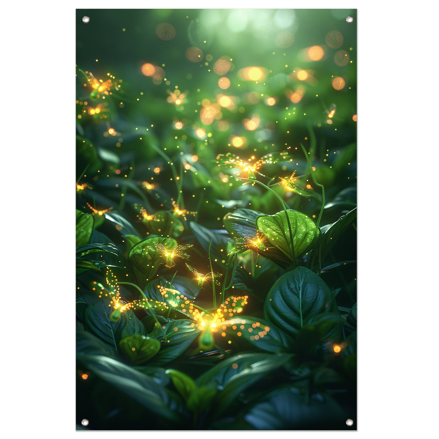 Magische Vuurvliegjes Dansen in het Bos tuinposter