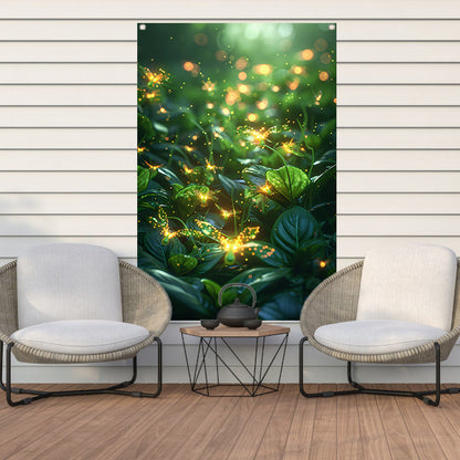 Magische Vuurvliegjes Dansen in het Bos tuinposter