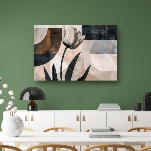 Abstracte Close-up van een Tulp in Sepia poster