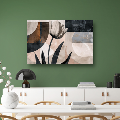 Abstracte Close-up van een Tulp in Sepia poster