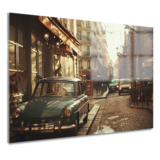Gouden uur in een Parijse straat acrylglas