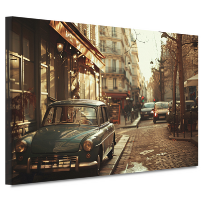 Gouden uur in een Parijse straat canvas
