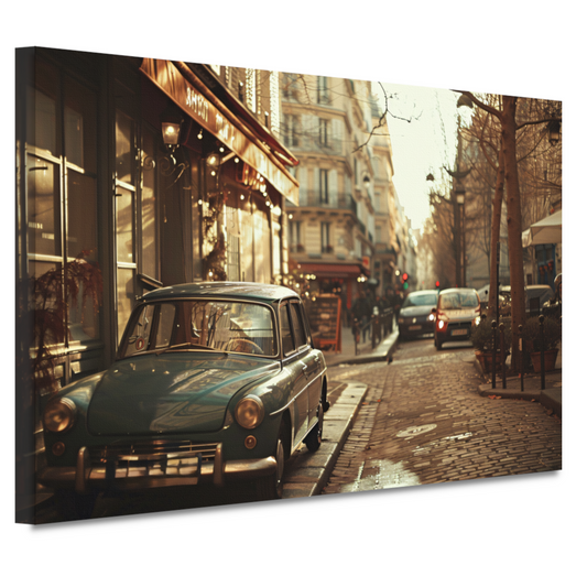 Gouden uur in een Parijse straat canvas