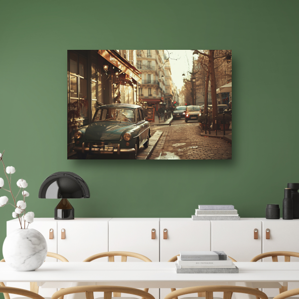 Gouden uur in een Parijse straat canvas