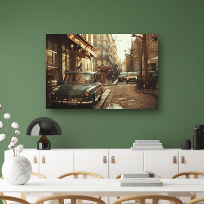 Gouden uur in een Parijse straat canvas