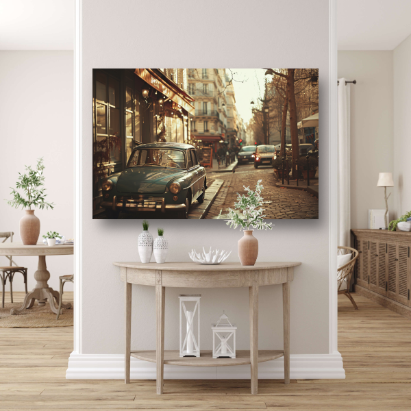 Gouden uur in een Parijse straat canvas