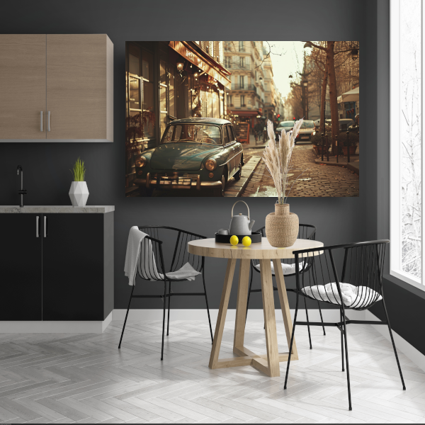 Gouden uur in een Parijse straat canvas