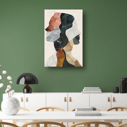 Abstracte Profielen in Harmonieuze Kleuren canvas