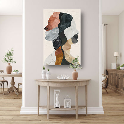 Abstracte Profielen in Harmonieuze Kleuren canvas