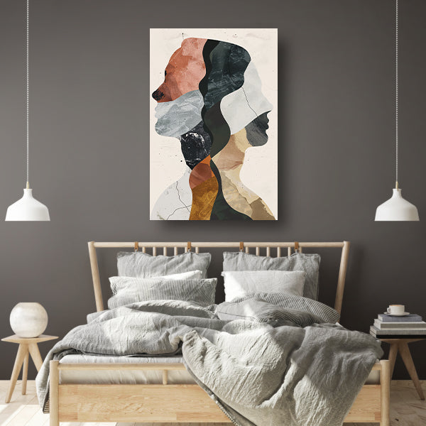 Abstracte Profielen in Harmonieuze Kleuren canvas