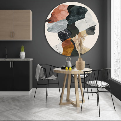Abstracte Profielen in Harmonieuze Kleuren forex muurcirkel