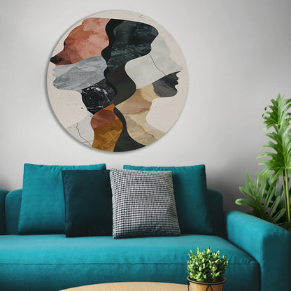 Abstracte Profielen in Harmonieuze Kleuren forex muurcirkel