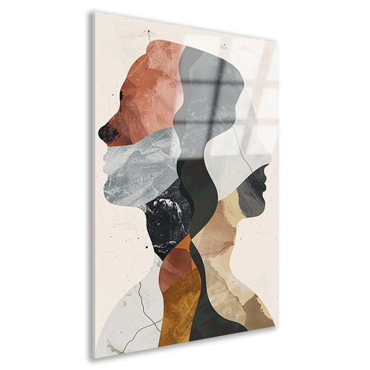 Abstracte Profielen in Harmonieuze Kleuren acrylglas