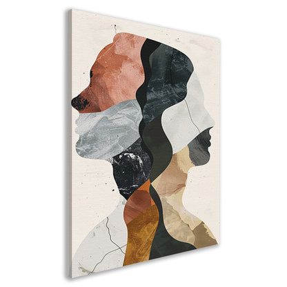 Abstracte Profielen in Harmonieuze Kleuren canvas